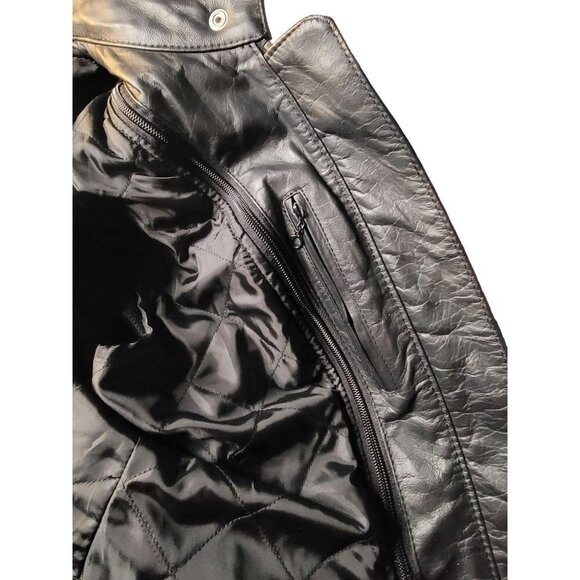 Z1R Nectar Womens LG Black White Leather Motorcycle Jacket Removable Pads Liner - Picture 11 of 14
